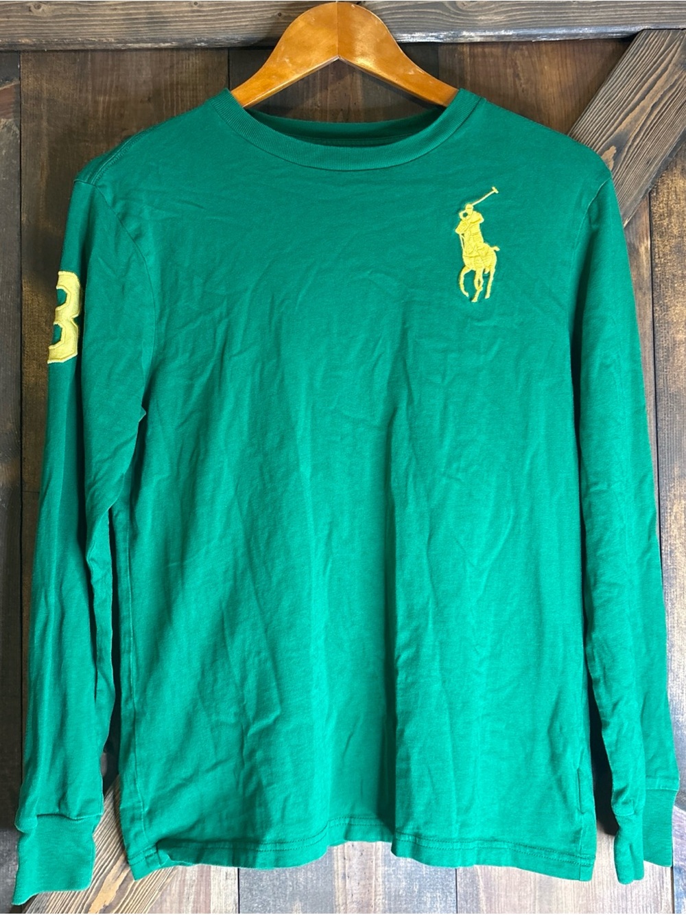Polo by Ralph Lauren Teal Crewneck with Yellow Print